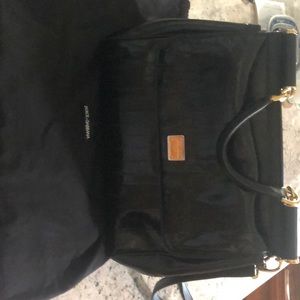 Dolce and Gabbana black leather purse